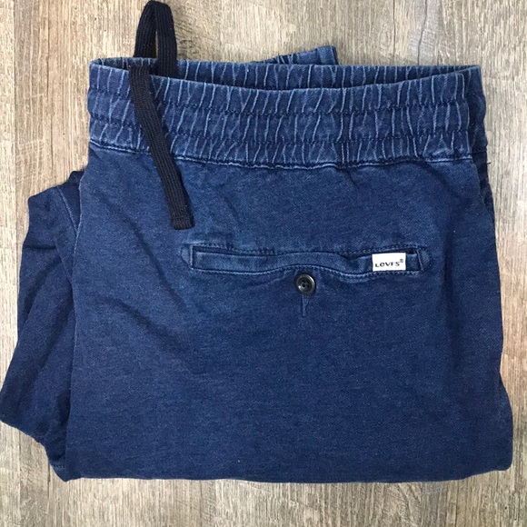 dark blue jean joggers